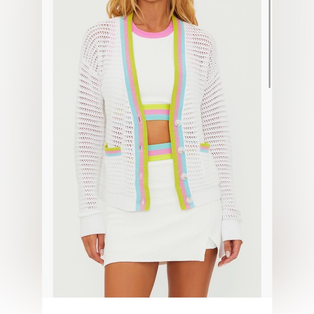 Beach Riot Gene open stitch cotton cardigan NWOT! Size M.